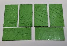 6 pieces, Green Stained  Glass