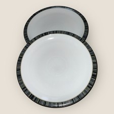 Denby Jet Stripes 2x Dinner Plates 10.25” Black First Quality Good Condition
