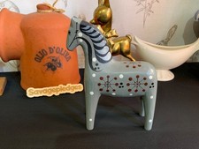Vintage Grey Swedish Dala Horse John Gudmunds RARE with label