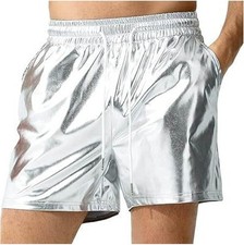 Men's Silver Shorts Beach Pants Solid Silver Colour Spandex