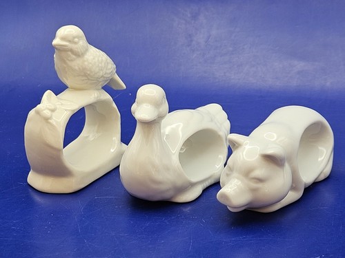 Vintage white porcelain animal - porcelain,