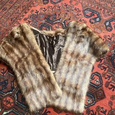 Vintage beige mink fur stole
