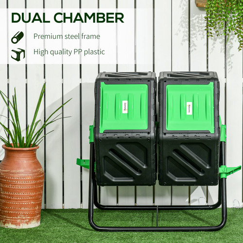 Outsunny 130l dual chamber - 130l,