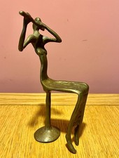 Vintage bronze seated - vintage, flutist