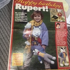Knitting Pattern Alan Dart Rupert Bear & Bill Badger Toys & Sweater Gary Kennedy