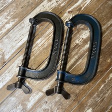 PAIR OF RECORD 6” G CLAMPS CRAMPS WING NUT WELDING WOODWORK