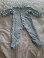 Pale Blue Quilted Sleepsuit