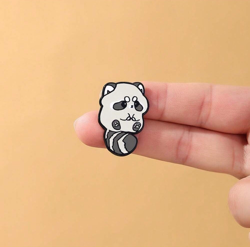 Red panda enamel pin cute - red,