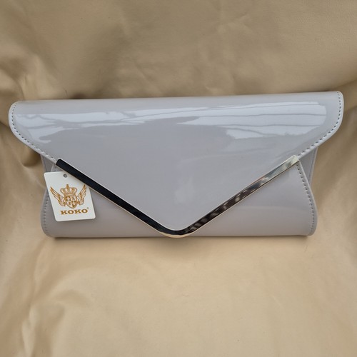 Women grey clutch bag evening - grey,