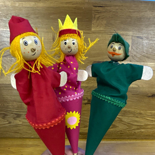 Vintage rod puppets set 3 - puppets,