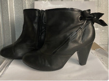 EVANS BLACK ANKLE BOOTS WITH TIE WIDE FIT 5W SIZE 5