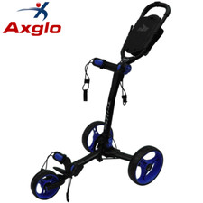 AXGLO 2025 TRILITE 3 WHEELED GOLF PUSH TROLLEY +FREE ACCESSORY PACK - BLACK/BLUE