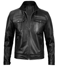 Mens Black Retro Cafe Racer
