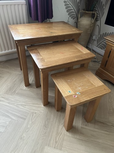 Solid oak nest tables - oak, of