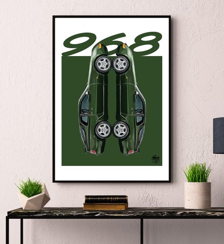 Porsche 968 print - porsche,
