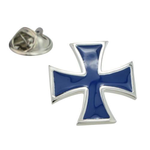 Blue maltese cross lapel - cross, pin