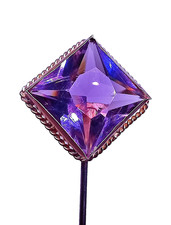 Victorian Stick Pin Cravat, Tie Hat Large Purple Stone in rope-twist setting