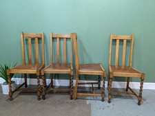 Vintage Set Of Four Oak Barley