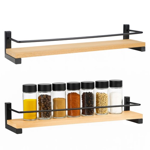 2pack wooden spice racks - wooden,