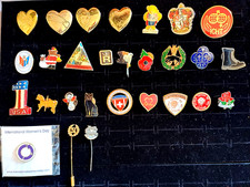 28 Various Pins; Badges & Stick Pins ~ Most Enamelled ~ Some Vintage. Some Rare?