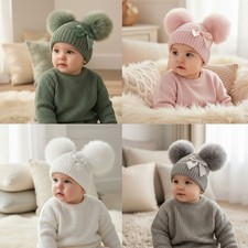 Baby girl pom poms - faux, fur