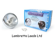 CASA LAMBRETTA SERIES 2 HEADLIGHT - HEAD LAMP . CHROME RIM & BULB HOLDER.
