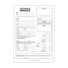 Duplicate A4 Car Sales Invoice