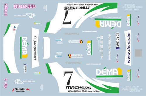 Decals subaru impreza - 1/43,