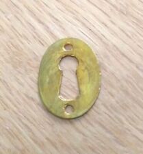 W19mmH21mm Old Brass Escutcheon Vintage Keyhole Cover Plate OvalAntique  £5 each