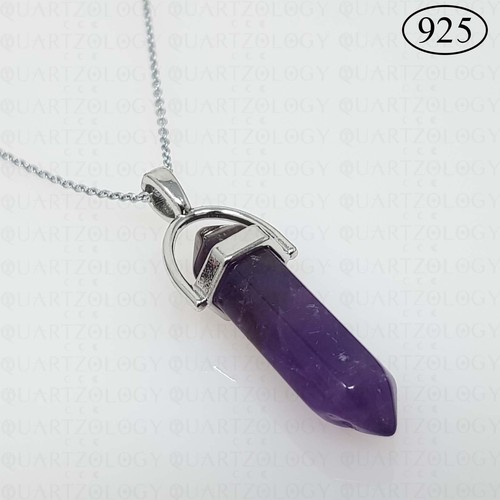 Amethyst necklace quartz - necklace,