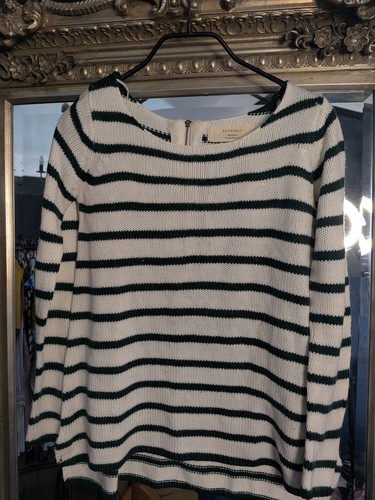 Zara knit green white stripe - zara, &
