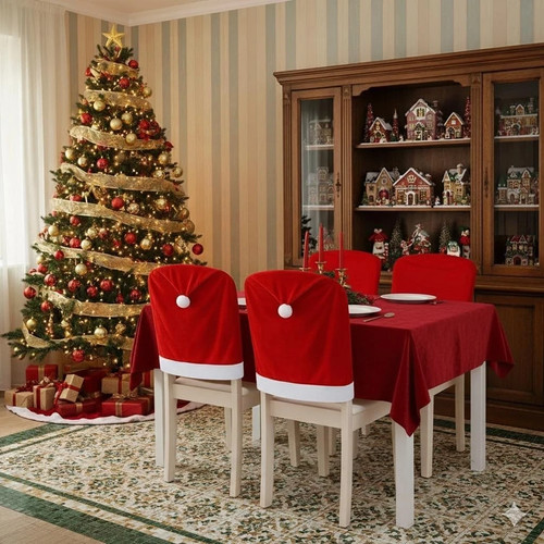 Christmas chair covers - christmas, red