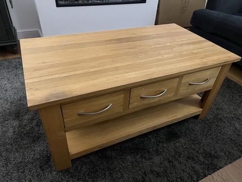 Large solid oak coffee - large, table