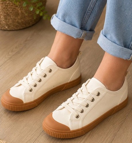 Bnwt cream canvas trainers - cream,