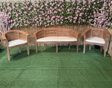  Teak Garden Bench Set Banana