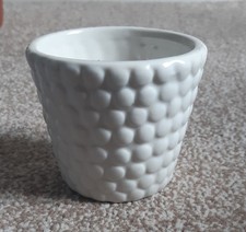 Small Bubble White Ceramic Pot