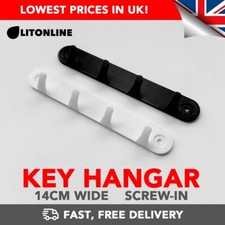4 Hook Key Hangar Holder  Wall Mounted (Black/White)