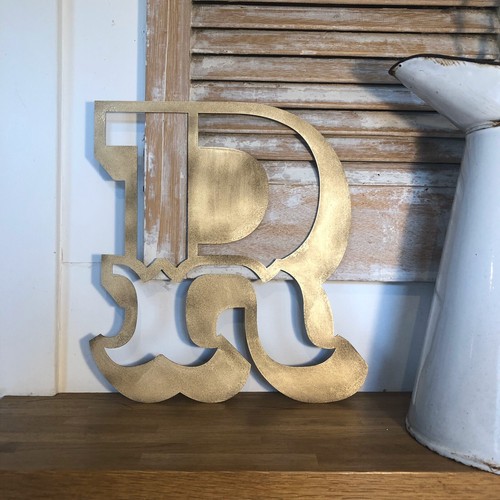 Rustic gold metal letter - gold,