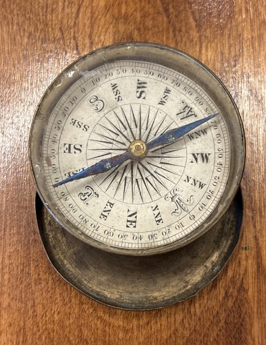 Antique brass compass - brass,