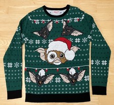 Medium 38" chest Gremlins Mogwai Gizmo Christmas Xmas jumper sweater Warner Bros