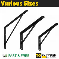 Reinforced Shelf Brackets Support Wall Bracket Heavy Duty High Load Strong Black