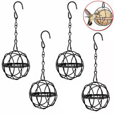 2/4X New S-shaped Wild Bird Feeder Garden Outdoor Fat Ball Metal Hanging Holder