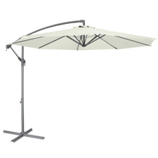 Dellonda DG265 Banana Parasol Umbrella Outdoor Patio Canopy 3m & Cover Cream A