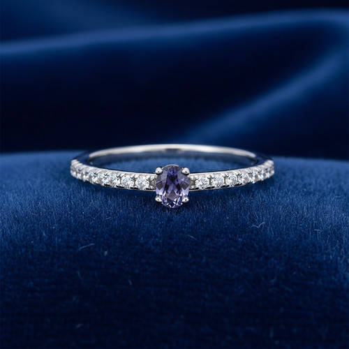 Tanzanite oval solitaire ring - tanzanite,