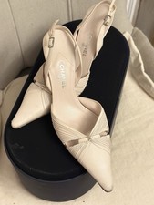 Vintage Classic Chanel Shoes Size39 Leather Med Heels Made In Italy