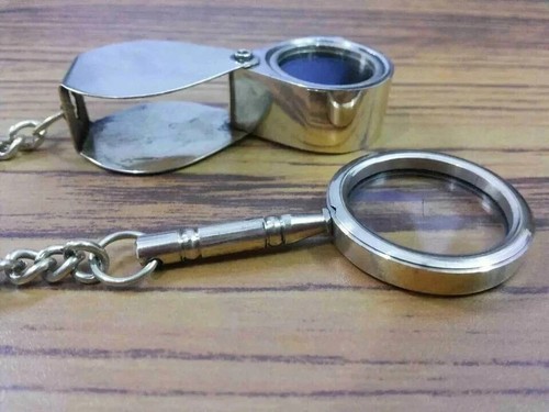 Mini brass magnifying glass - magnifying,