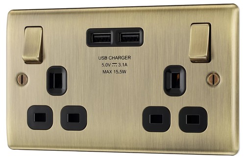 Antique brass slim - antique, switched