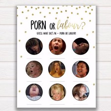 Baby Shower Game Gold Glitter