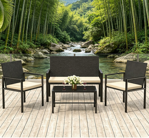 Rattan sofa set piece - 4, garden