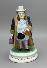 Antique German Doctor Figurine I am starting for a long journey 19th C 14cm tall